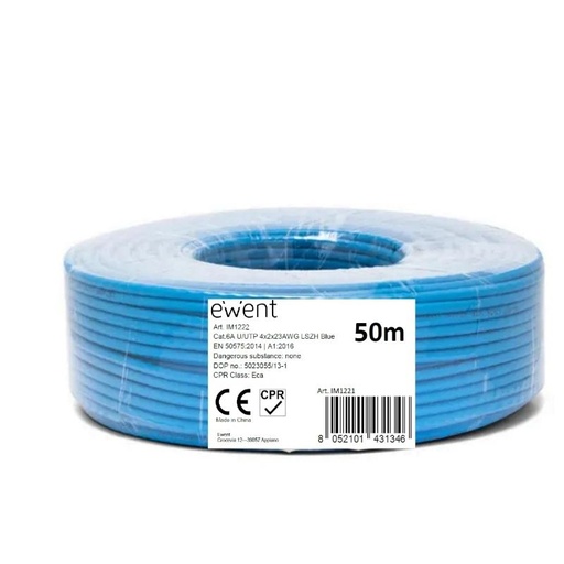 [IM1222] Ewent Bobina Cable Red CAT6A U/UTP,LSZH,50m