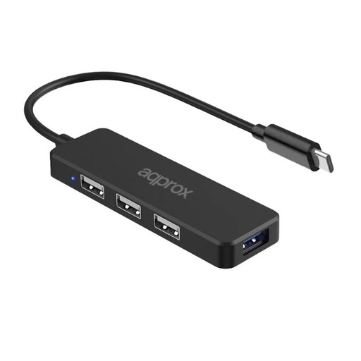 [APPC48V2] APPROX Hub USB Tipo-C 3USB 2.0 + 1Puerto USB 3.0