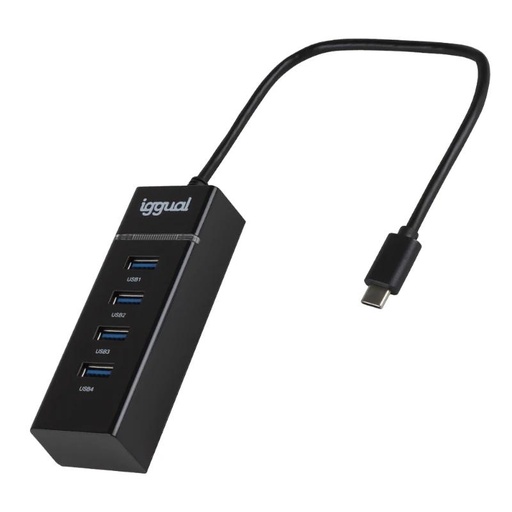 [IGG319239] iggual Hub USB 3.0 tipo C x 4 puertos USB-A 3.0