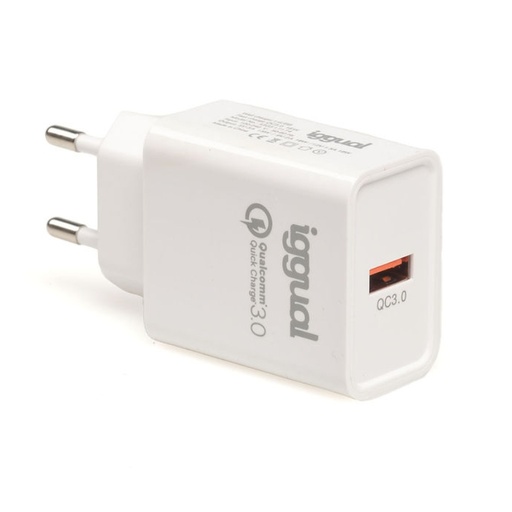 [IGG317174] iggual Cargador 1xUSB carga rápida QC3.0 18W