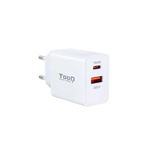[TQWC-2SC04WT] Tooq Cargador de pared doble USB-C PD+ USB A