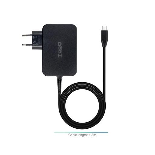 [TQLC-USBCGAN100PD] Tooq Cargador portátil GAN USB-C PD 100W Negro