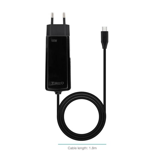 [TQLC-USBCGAN100PD-C] Tooq Cargador portátil GAN USB-C PD 100W Cúbico