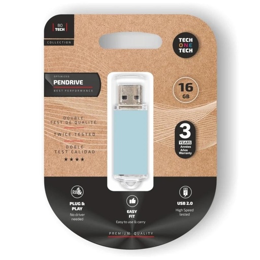 [TEC3010-16] TECH ONE TECH Basic Pendrive 16Gb USB 2.0 Blue