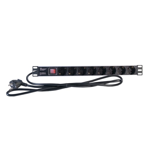 [REG8SCHINT] 2LAN Regleta 19" 8 Schukos Interruptor
