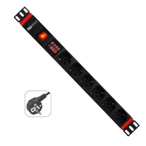 [WPN-PDU-G03-06] WP Regleta 19" 8 Tomas schucko medidor de potencia